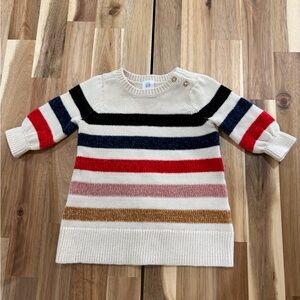 GAP Baby Cream Chenille Stripe Sweater Dress 0–3M